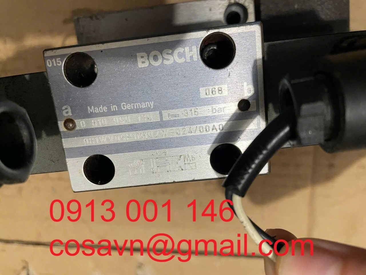 Bosch Rexroth Van điều khiển hướng dòng chảy vận hành bằng điện từ Bosch 0 810 090 130
